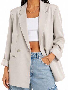 H&M Tan Double Breasted Blazer XS